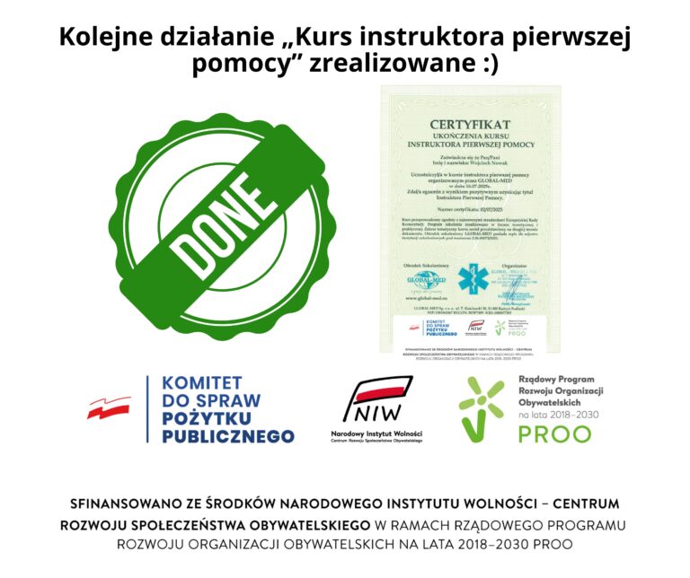 KURS INSTRUKTORA PIERWSZEJ POMOCY